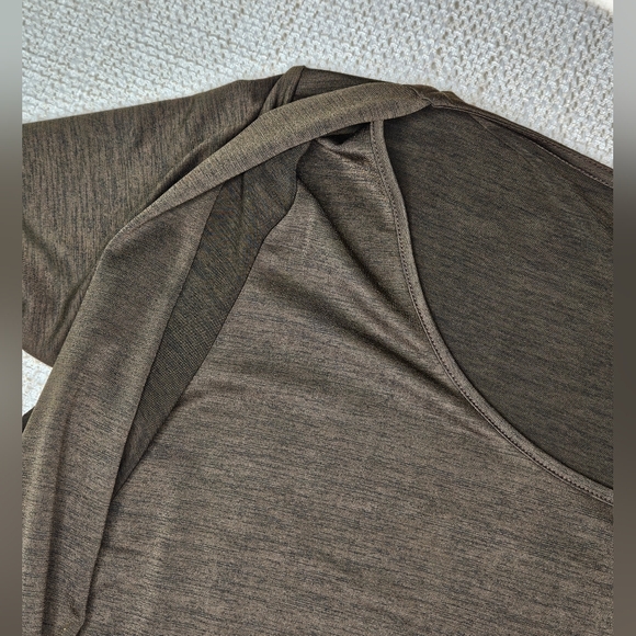 Vintage Y2K AB Studio Women's V-Neck Wrap Short Sleeve Layer Top Olive Size XL - Picture 5 of 9